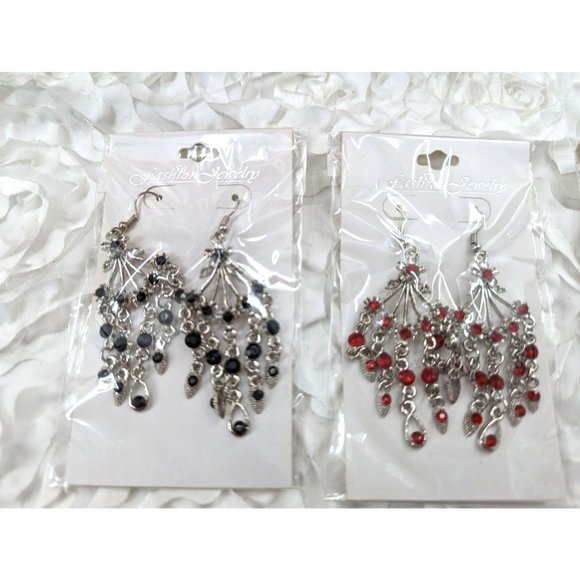 6 Assorted rhinestone dangle earrings NEW - Picture 6 of 10